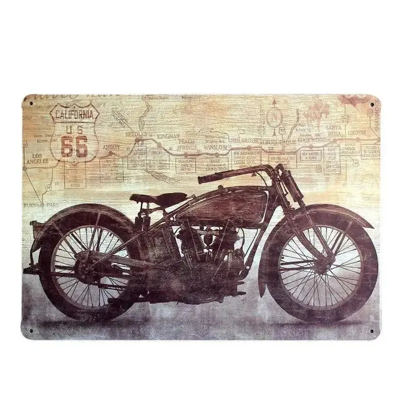Plaque décorative métalique Moto Garage