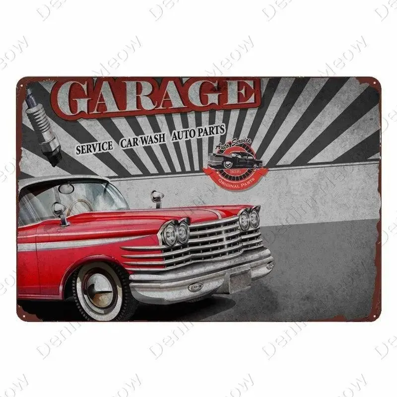 Plaque décorative métalique Moto Garage