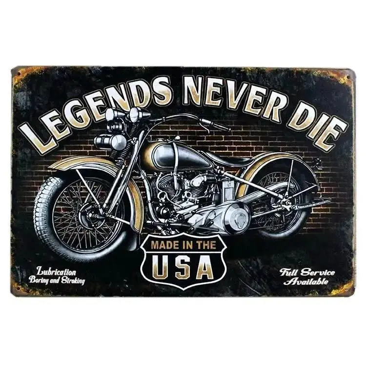 Plaque décorative métalique Moto Garage
