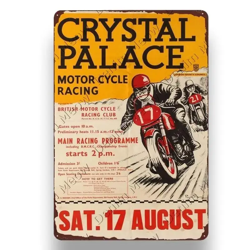 Plaque décorative métalique Moto Garage