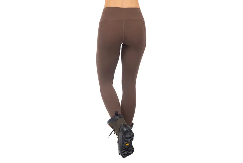 Collants côtelés en laine mérinos avec poches