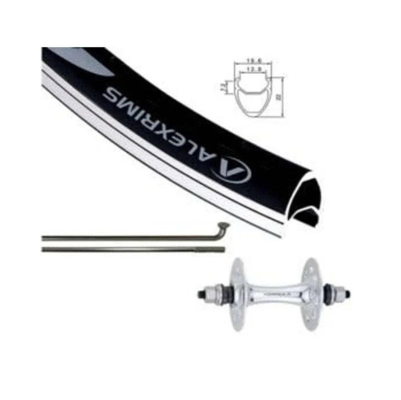 Wheel shop, avant 700c alex da22/th50, jante noire double paroi, 32x dt champion