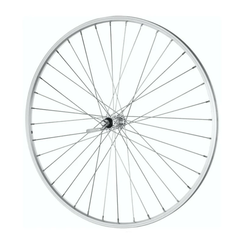 Roue 700c avant jalco dm-18 noir / fm21-f argent, rayons acier x 36, essieu a boulons
