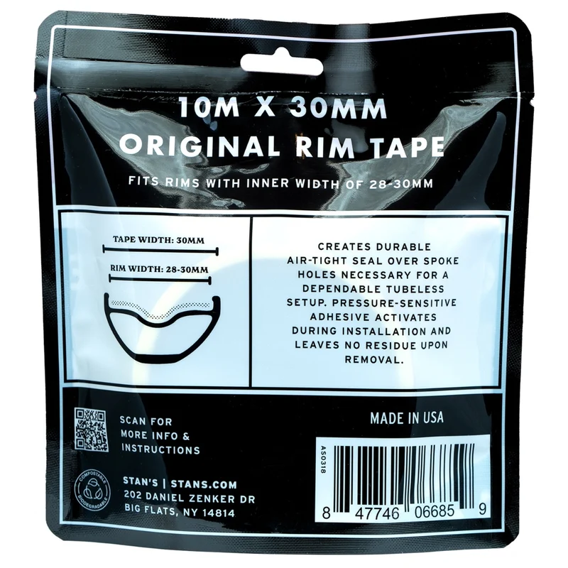Fond de jante Tubeless Stans No Tubes 10m x 30mm
