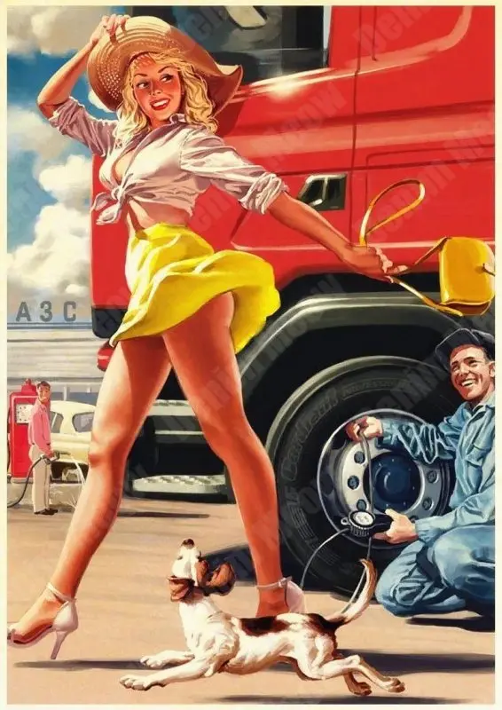 Plaque Métallique Vintage Pin Up Sexy