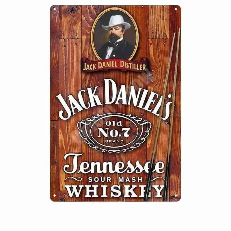 PLAQUE MÉTALLIQUE DECORATIVE " Jacks Daniel's"