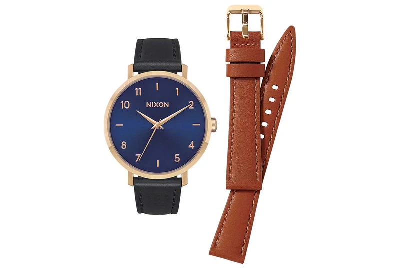 Coffret cadeau en cuir Arrow - Or/Bleu marine