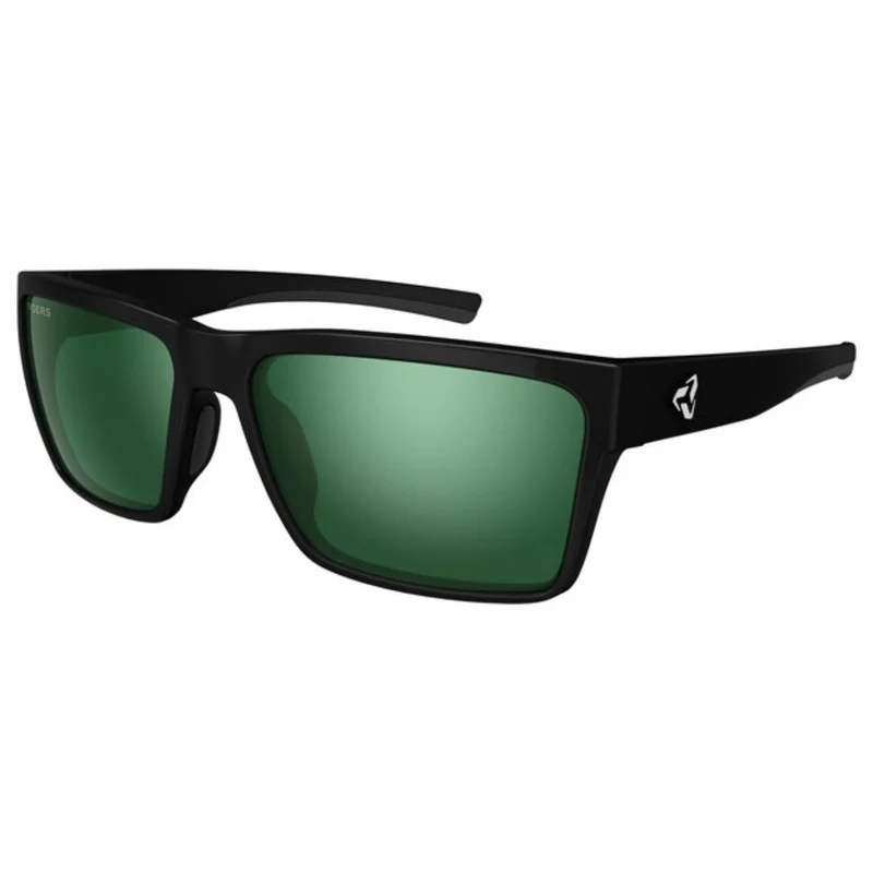 Lunettes Ryders Nelson noir mat lentille verte argent FM