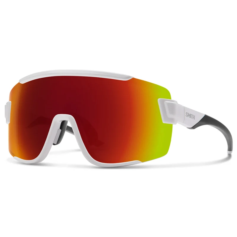 Lunettes Smith wildcat blanc (lentille chromapop rouge miroir)