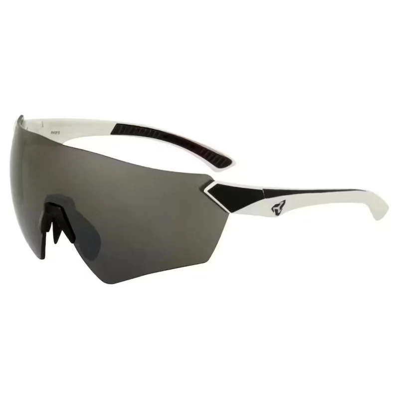 Lunette Ryders main - poly blanc noir - lentille grise fm anti buee