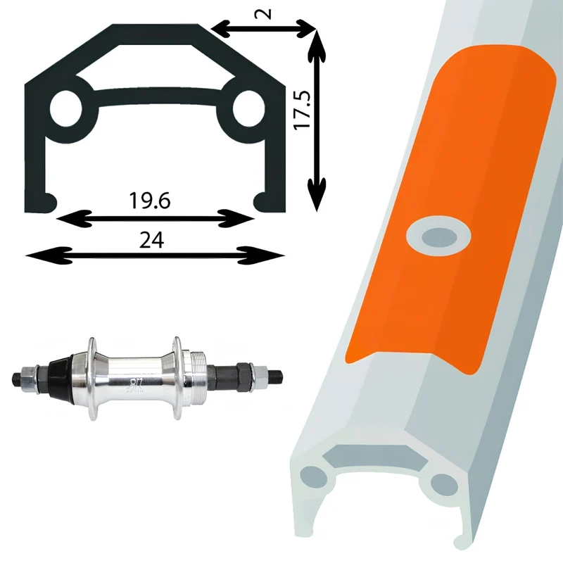 Roue arrière Damco double paroi 27x1¼ moyeu roue-libre à écrous