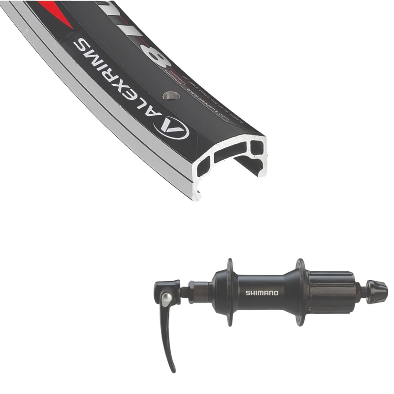Roue arrière Alex Rims DM-18 noir 700c moyeu Shimano RM60 8-9-10 vitesses
