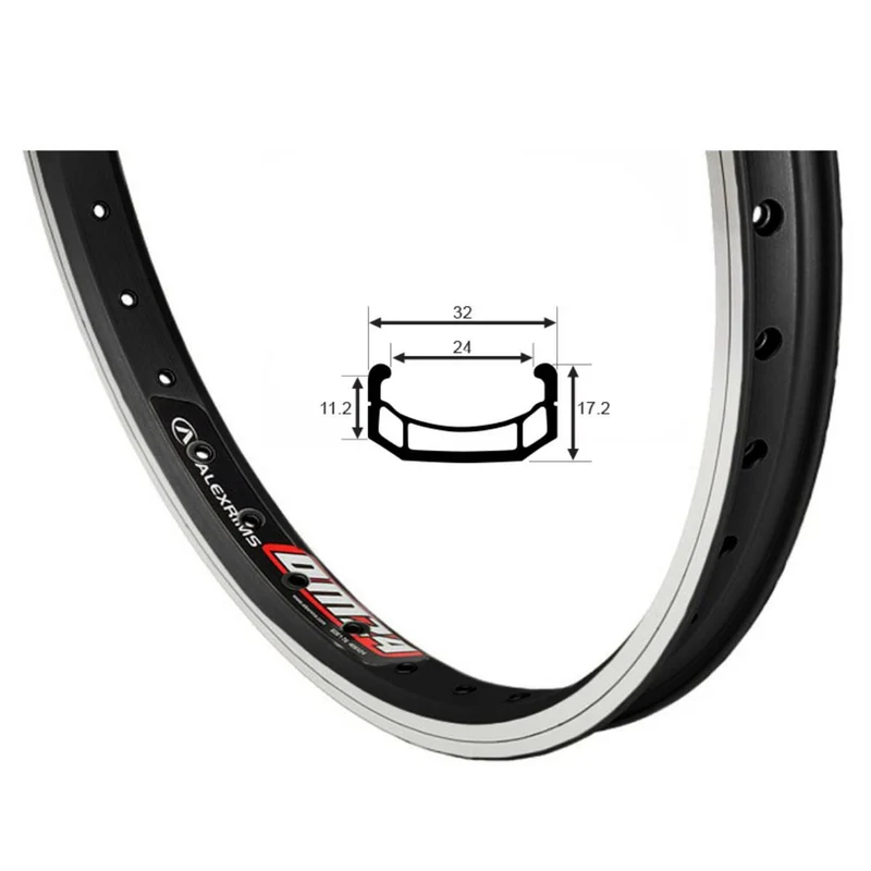 Roue alexrims 20 arrière dm24 axe 14mm noir