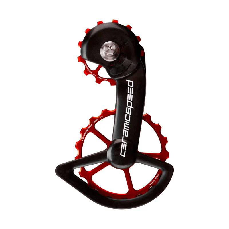 Ensemble de poulies CeramicSpeed surdimentionnées OSPW - Shimano R8000/R9100 Rouge non-coated