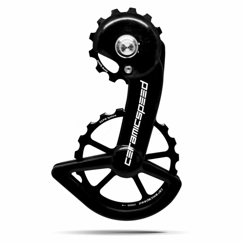 Ensemble de poulies CeramicSpeed surdimentionnées OSPW - Shimano R8000/R9100 Noir non-coated