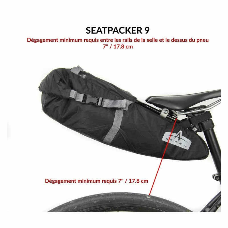 Sac de Selle Bikepacking Arkel Seatpacker 9L Avec Support