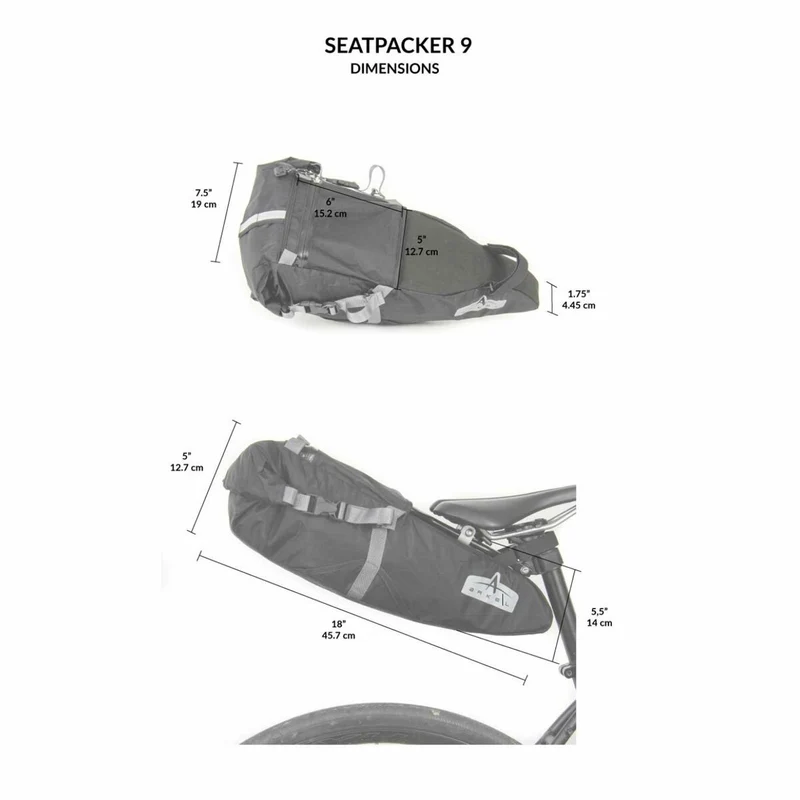 Sac de Selle Bikepacking Arkel Seatpacker 9L Avec Support