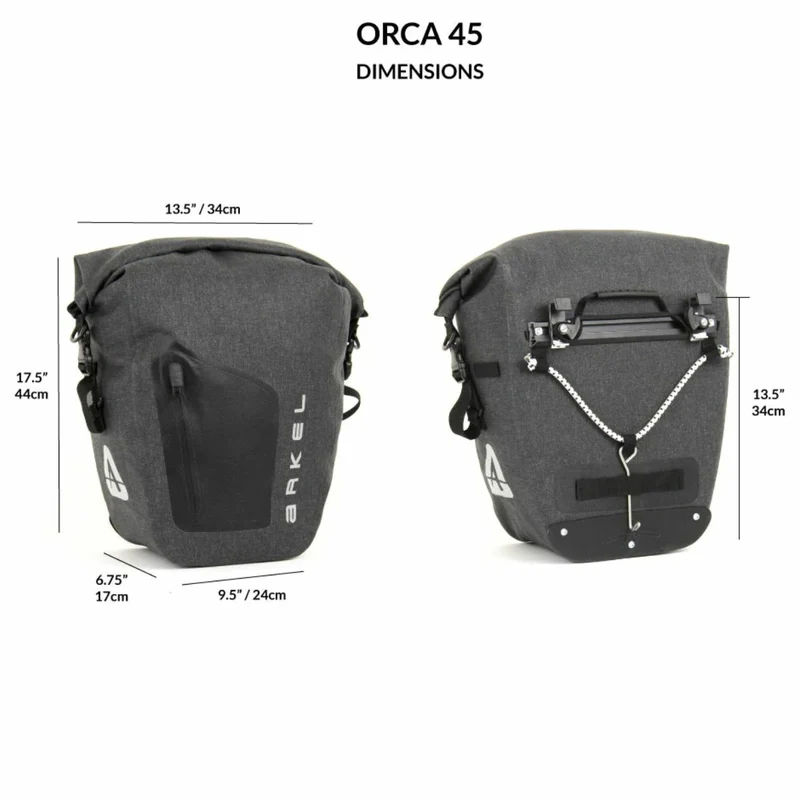 Sacoches Arkel Orca 45 gris paire