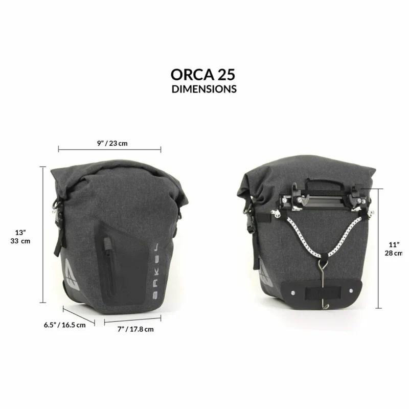Sacoches Arkel Orca 25 paire Gris
