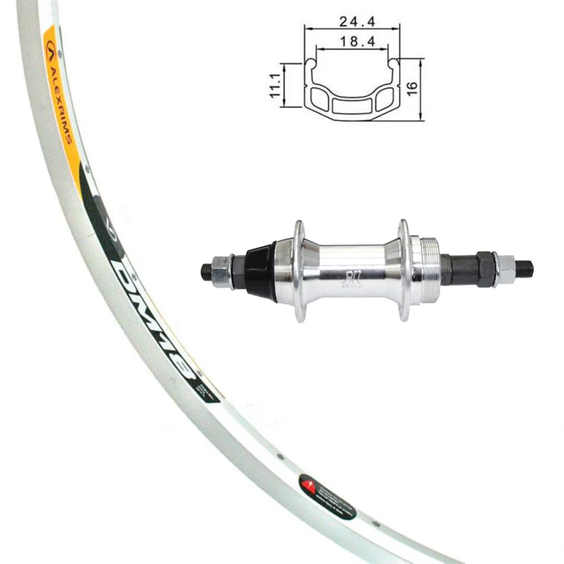 Roue arrière Alexrims DM-18 argent 700c moyeu roue libre à écrous