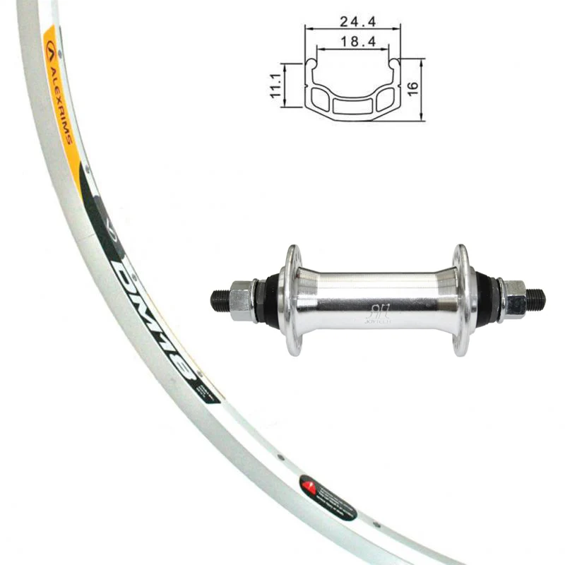 Roue avant Alexrims DM-18 argent 700c moyeu écrous
