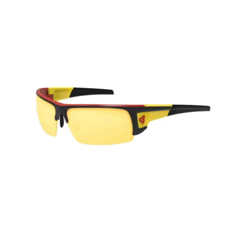 Lunette Caliber poly noir rouge jaune lentille jaune