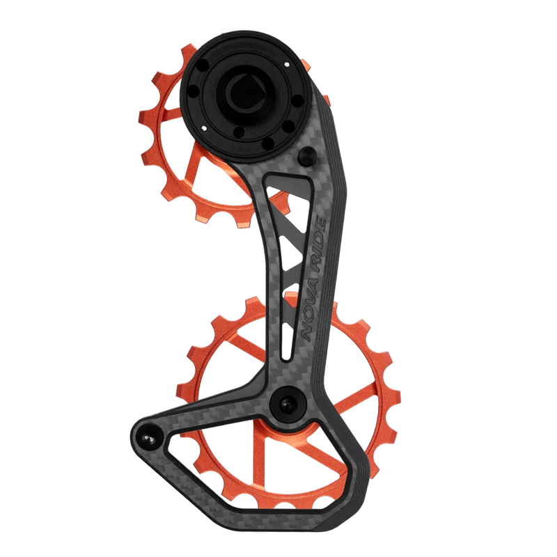 Chape dérailleur arrière carbone céramique Nova Ride CCD Evo Sram AXS Rival Red Force 12v