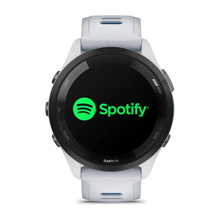 Forerunner® 265 blanche avec bracelet en silicone blanc/bleu