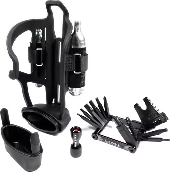 Porte-Bidon Multifonctions Lezyne Flow Storage Cage Loaded Noir