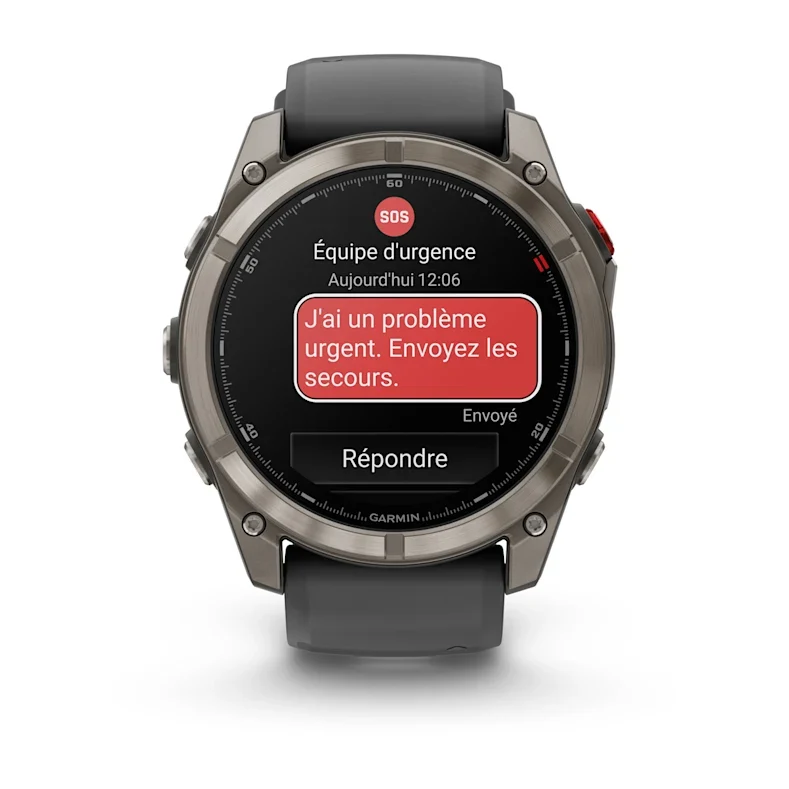 Montre GPS Garmin fēnix® 8 Pro – 51 mm, AMOLED Sapphire, Titanium avec bracelet en silicone graphite/noir