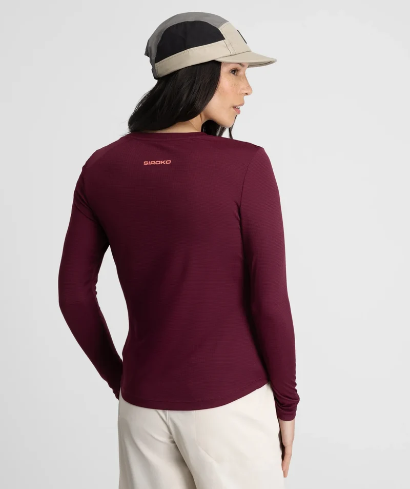 T-shirt randonnée manches longues femme Wander Purple