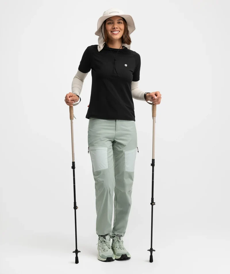 Pantalon randonnée léger femme Vortex Green