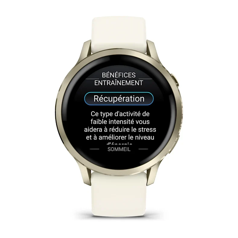 Montre de Sport Garmin Venu® 4 - 41 mm Lunar Gold avec bracelet en silicone ivoire