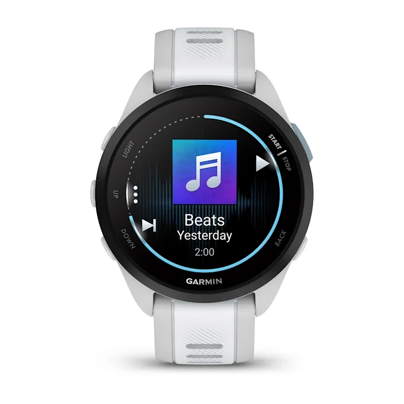 Forerunner® 165 Music Blanc/Gris clair