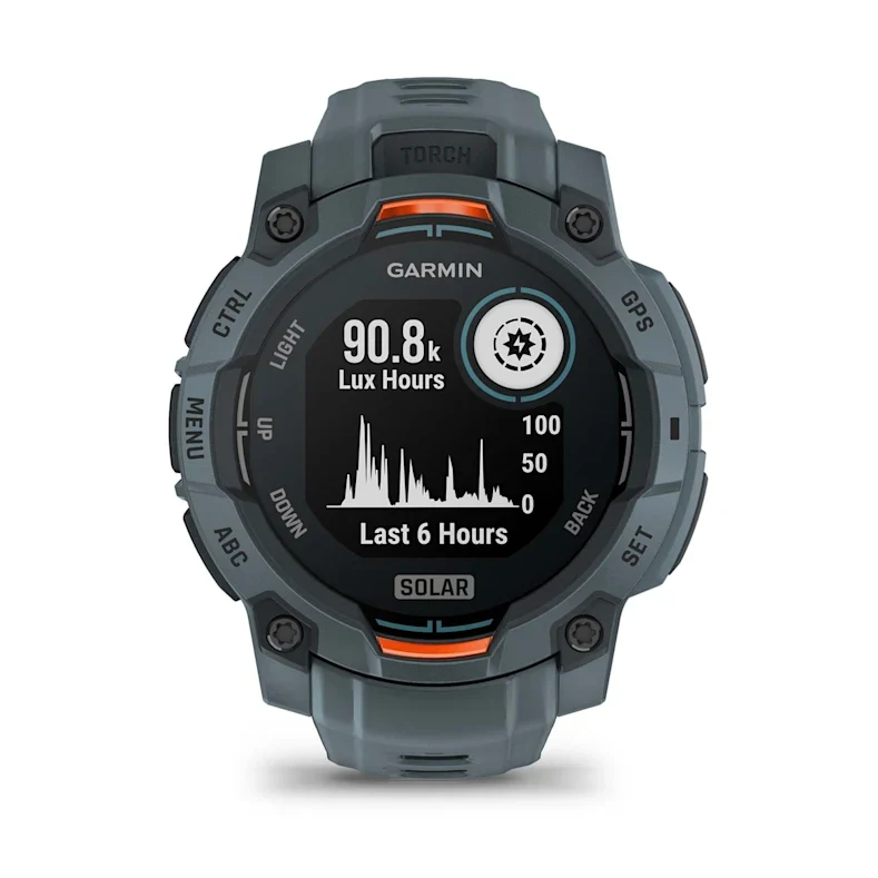 Montre GPS Garmin Instinct 3 Solar - 45 mm Bleu crépuscule avec bracelet bleu crépuscule
