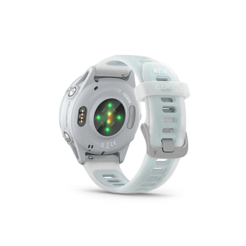NEW Forerunner 570 - 42mm Aluminium bleu ciel avec bracelet blanc translucide/bleu ciel