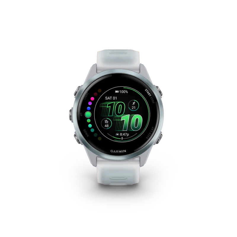 NEW Forerunner 570 - 42mm Aluminium bleu ciel avec bracelet blanc translucide/bleu ciel