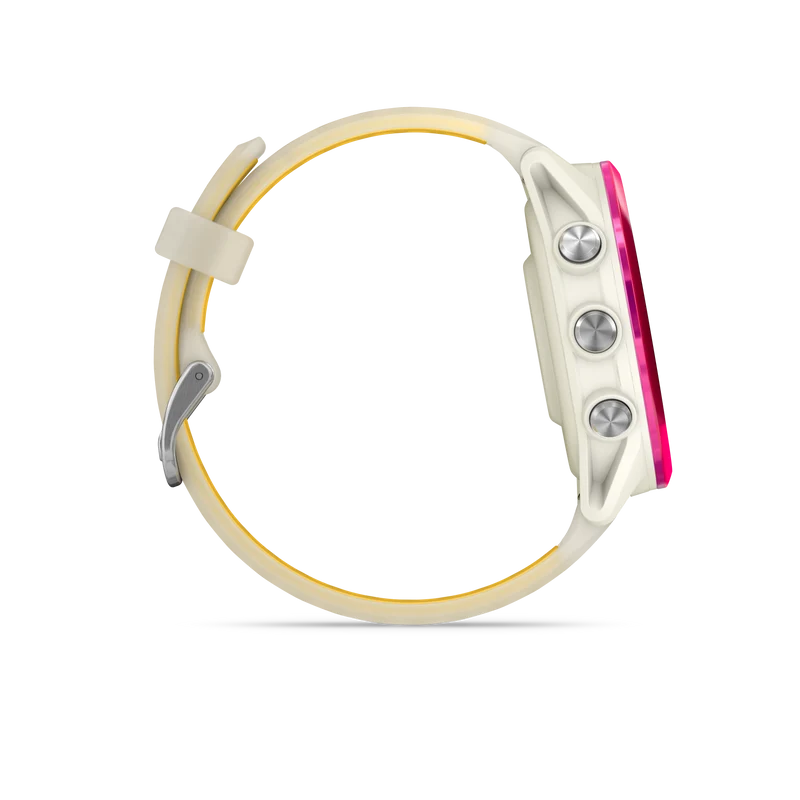 NEW Forerunner 570 - 42mm Aluminium rose avec bracelet ivoire translucide/orange