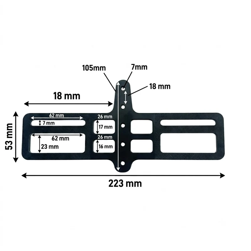 Plaque d'adaptation universelle BTA - Grande 200 mm (largeur totale de 223 mm)