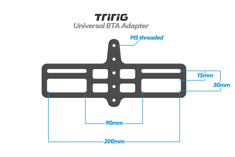 Plaque d'adaptation universelle BTA - Grande 200 mm (largeur totale de 223 mm)