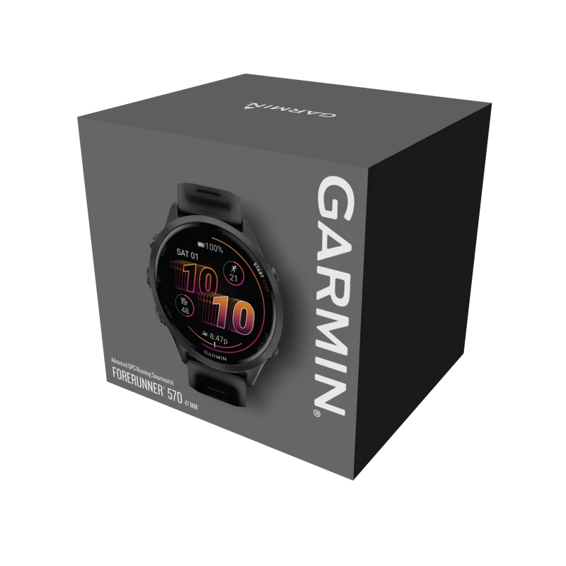 NEW Forerunner 570 - 47mm Aluminium Slate avec bracelet noir translucide/noir
