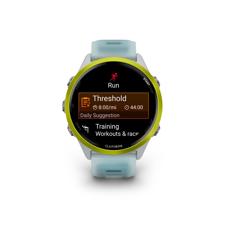 NEW Forerunner 570 - 47mm Aluminium jaune avec bracelet blanc translucide/Turquoise