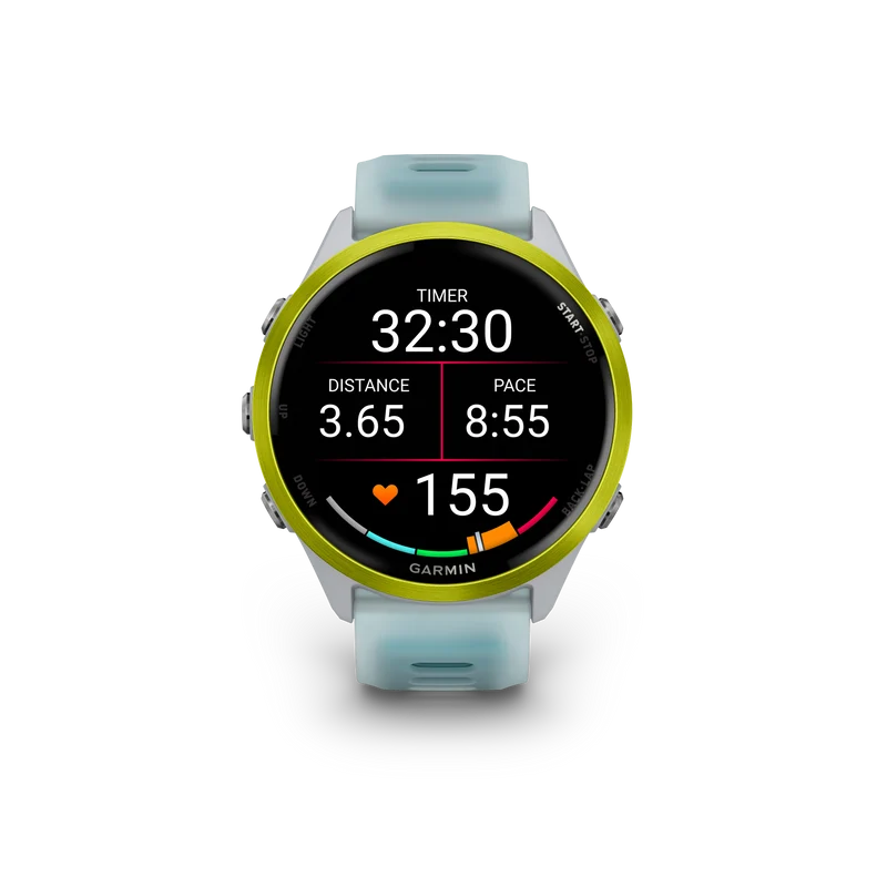 NEW Forerunner 570 - 47mm Aluminium jaune avec bracelet blanc translucide/Turquoise