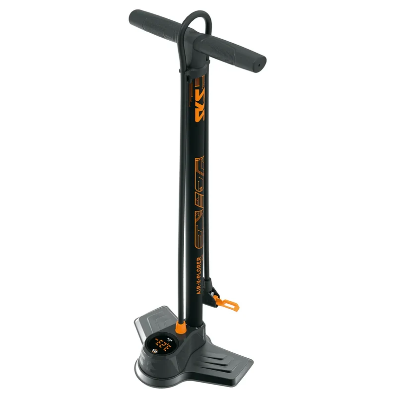 POMPE À PIED SKS AIR-X-PLORER DIGI 10.0 AVEC MANOMÈTRE ORANGE/NOIRE