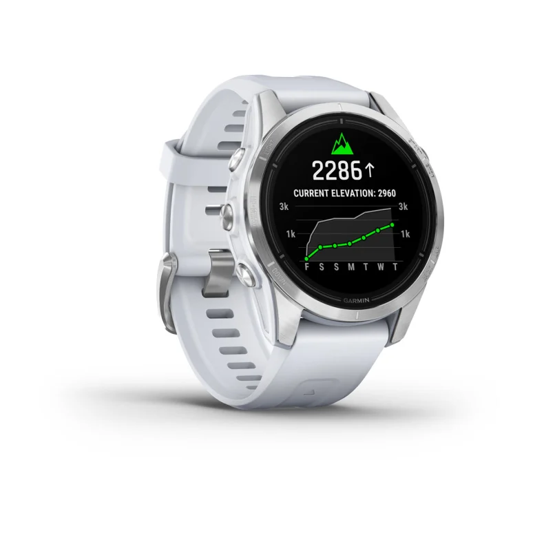 Montre Garmin epix™ Pro (Gen 2) Standard Edition | 42 mm Silver avec bracelet blanc