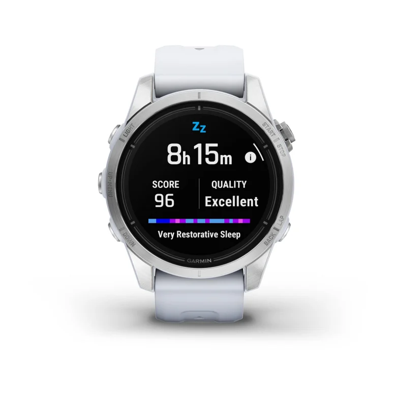 Montre Garmin epix™ Pro (Gen 2) Standard Edition | 42 mm Silver avec bracelet blanc