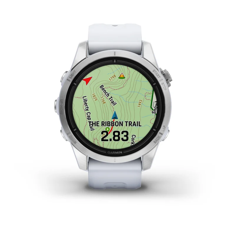 Montre Garmin epix™ Pro (Gen 2) Standard Edition | 42 mm Silver avec bracelet blanc