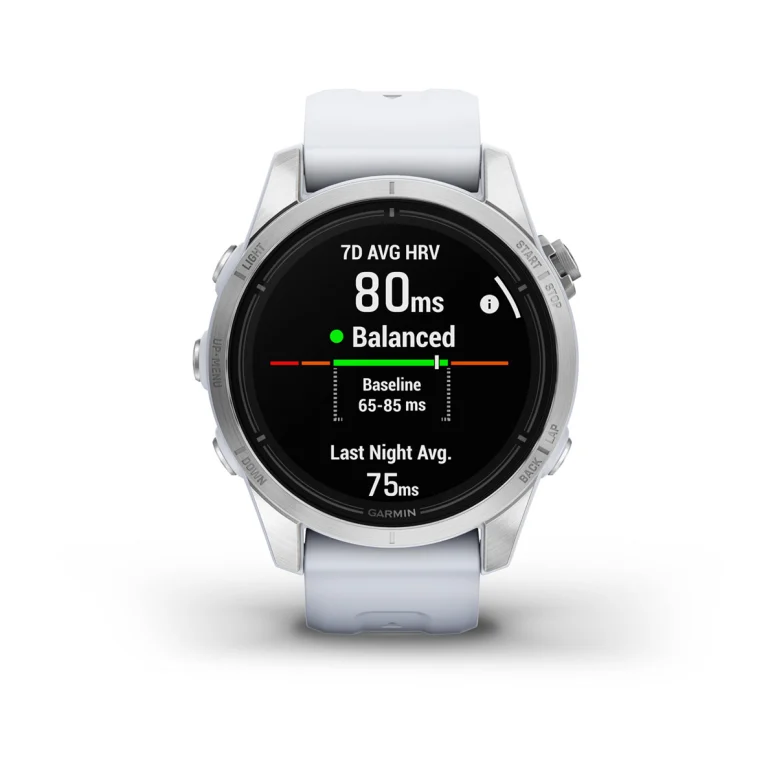 Montre Garmin epix™ Pro (Gen 2) Standard Edition | 42 mm Silver avec bracelet blanc