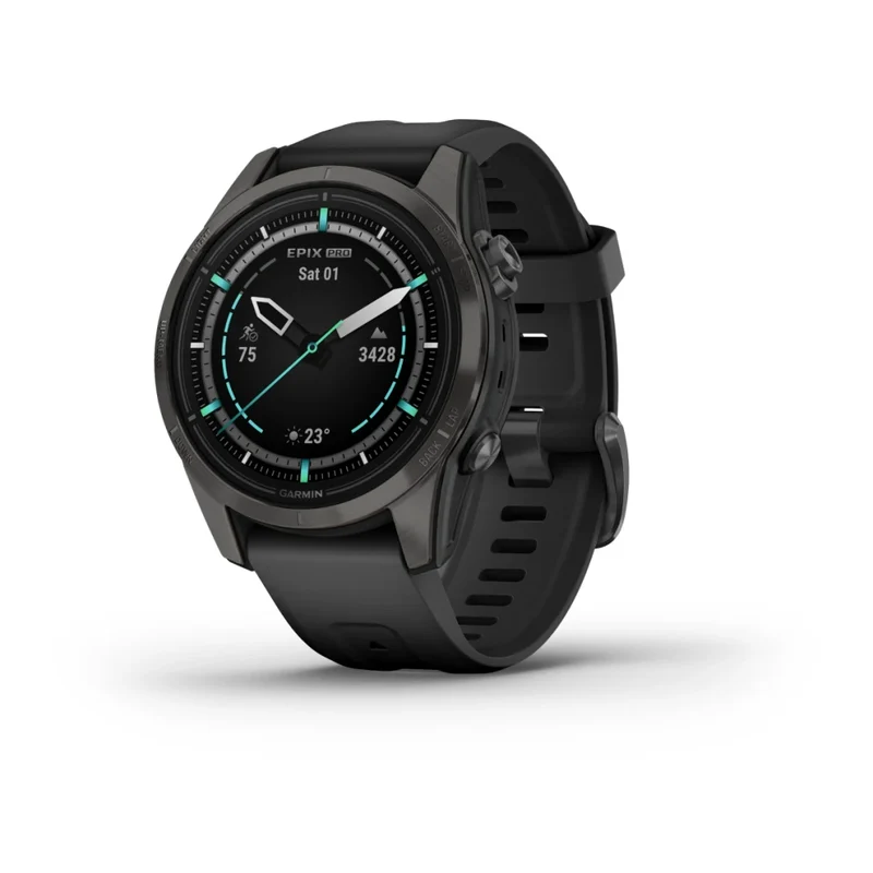 Montre Garmin Epix Pro Gen 2 Sapphire Titane 42mm Carbon Gray DLC et bracelet noir
