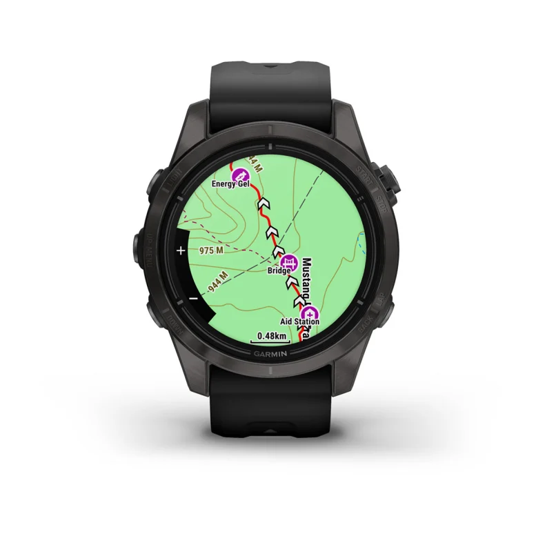Montre Garmin Epix Pro Gen 2 Sapphire Titane 42mm Carbon Gray DLC et bracelet noir